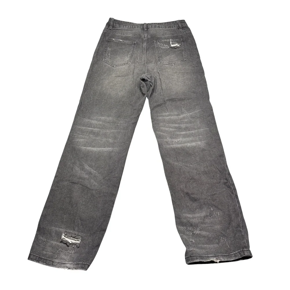 Hot Topic‎ Distressed Grunge Ripped Jeans Black Wash Wide Leg Denim Men 28Wx32L
